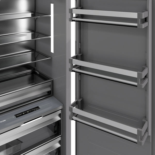 ZLINE 18 in. 8.6 cu. ft. Right Hinge Column Freezer in Satin Stainless Steel with Graphite Gray Interior (RCFVR-SN-18)