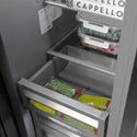 ZLINE Autograph Edition 18 in. 8.6 cu. ft. Right Hinge Column Freezer in Satin Stainless Steel with Graphite Gray Interior and Champagne Bronze Accents (RCFVRZ-SN-18-CB)