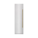 ZLINE Autograph Edition 24 in. 12.4 cu. ft. Column Freezer in Satin Stainless Steel with Graphite Gray Interior and Champagne Bronze Accents (RCFVZ-SN-24-CB)
