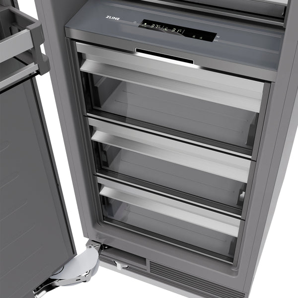 ZLINE 30 in. 16.7 cu. ft. Column Refrigerator in Satin Stainless Steel with Graphite Gray Interior (RCRV-SN-30)
