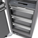 ZLINE Autograph Edition 24 in. 12.5 cu. ft. Column Refrigerator in Satin Stainless Steel with Graphite Gray Interior and Champagne Bronze Accents (RCRVZ-SN-24-CB)