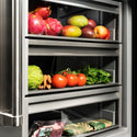 ZLINE Autograph Edition 24 in. 12.5 cu. ft. Column Refrigerator in Satin Stainless Steel with Graphite Gray Interior and Polished Gold Accents (RCRVZ-SN-24-G)