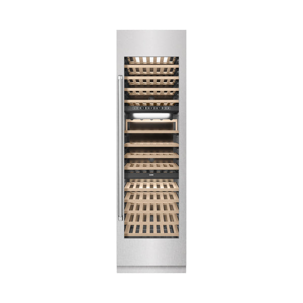 ZLINE 24 in. 12.4 cu. ft. Triple Zone 100 Bottle Column Wine Cooler in Satin Stainless Steel (RCWV-SN-24)