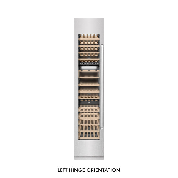 ZLINE 18 in. 9.0 cu. ft. Triple Zone 68 Bottle Left Hinge Column Wine Cooler in Satin Stainless Steel (RCWVL-SN-18)