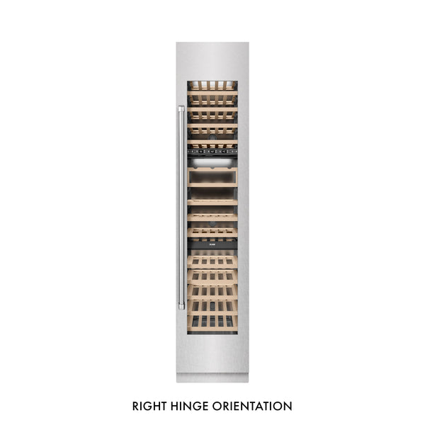 ZLINE 18 in. 9.0 cu. ft. Triple Zone 68 Bottle Right Hinge Column Wine Cooler in Satin Stainless Steel (RCWVR-SN-18)