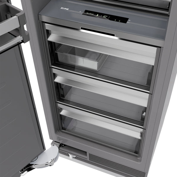 ZLINE 18 in. 8.6 cu. ft. Left Hinge Column Freezer in Stainless Steel with Graphite Gray Interior (RCFVL-304-18)