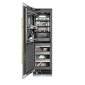 ZLINE Autograph Edition 24 in. 12.4 cu. ft. Column Freezer in Stainless Steel with Graphite Gray Interior and Polished Gold Accents (RCFVZ-304-24-G)
