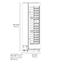 ZLINE 24 in. 12.4 cu. ft. Triple Zone 100 Bottle Column Wine Cooler in Stainless Steel (RCWV-304-24) dimensional diagram.