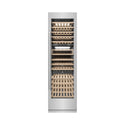 ZLINE 24 in. 12.4 cu. ft. Triple Zone 100 Bottle Column Wine Cooler in Stainless Steel (RCWV-304-24) front, closed.