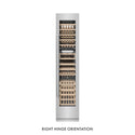 ZLINE 18 in. 9.0 cu. ft. Triple Zone 68 Bottle Right Hinge Column Wine Cooler in Stainless Steel (RCWVR-304-18) front, closed.