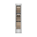 ZLINE 18 in. 9.0 cu. ft. Triple Zone 68 Bottle Right Hinge Column Wine Cooler in Stainless Steel (RCWVR-304-18) front, closed.