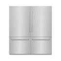ZLINE 72 in. 39.6 cu. ft. French Door Built-In Bottom Freezer Refrigerator with Water Dispensers and Ice Makers in Stainless Steel with Graphite Gray Interior (GRBIT-304-72)