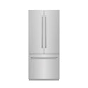 ZLINE 36 in. 19.6 cu. ft. French Door Built-In Bottom Freezer Refrigerator with Water Dispenser and Ice Maker in Stainless Steel with Graphite Gray Interior (GRBIV-304-36)