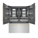 ZLINE Autograph Edition 60 in. 32.2 cu. ft. French Door Built-In Bottom Freezer Refrigerator with Water Dispenser and Ice Maker in Stainless Steel with Graphite Gray Interior and Champagne Bronze Accents (GRBIVZ-304-60CB)