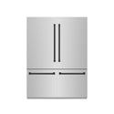 ZLINE Autograph Edition 60 in. 32.2 cu. ft. French Door Built-In Bottom Freezer Refrigerator with Water Dispenser and Ice Maker in Stainless Steel with Graphite Gray Interior and Matte Black Accents (GRBIVZ-304-60MB)