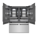 ZLINE Autograph Edition 60 in. 32.2 cu. ft. French Door Built-In Bottom Freezer Refrigerator with Water Dispenser and Ice Maker in Stainless Steel with Graphite Gray Interior and Matte Black Accents (GRBIVZ-304-60MB)