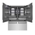 ZLINE Autograph Edition 60 in. 32.2 cu. ft. French Door Built-In Bottom Freezer Refrigerator with Water Dispenser and Ice Maker in Stainless Steel with Graphite Gray Interior and Matte Black Accents (GRBIVZ-304-60MB)
