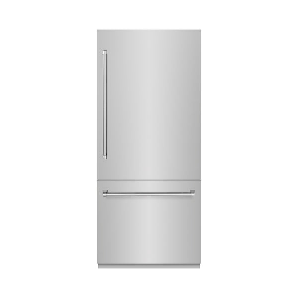 ZLINE 36 in. 19.8 cu. ft. Built-In Bottom Freezer Refrigerator with Water Dispenser and Ice Maker in Stainless Steel (RBIT-304-36)