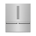ZLINE Autograph Edition 72 in. 39.6 cu. ft. French Door Built-In Bottom Freezer Refrigerator with Water Dispensers and Ice Makers in Stainless Steel with Matte Black Accents (RBITZ-304-72MB)