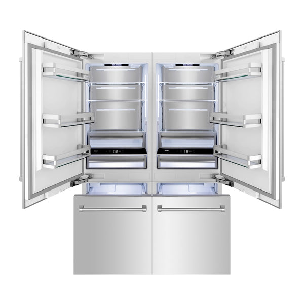 ZLINE 60 in. 32.2 cu. ft. French Door Built-In Bottom Freezer Refrigerator with Water Dispensers and Ice Makers in Stainless Steel (RBIV-304-60)