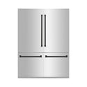 ZLINE Autograph Edition 60 in. 32.2 cu. ft. French Door Built-In Bottom Freezer Refrigerator with Water Dispenser and Ice Maker in Stainless Steel with Matte Black Accents (RBIVZ-304-60-MB)