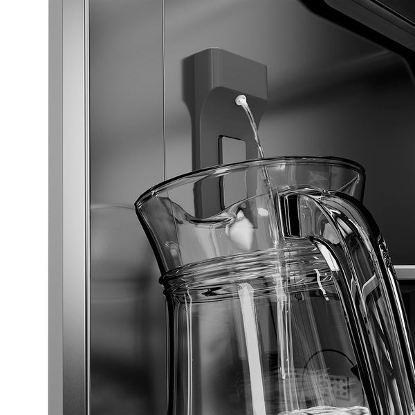 ZLINE Autograph Edition 36 in. 19.6 cu. ft. French Door Built-In Bottom Freezer Refrigerator with Water Dispenser and Ice Maker in Stainless Steel with Stainless Steel Interior and Polished Gold Helix Handles (SRBIVZ-30436KG)