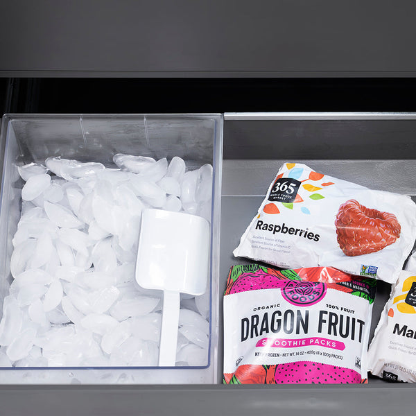 ZLINE Autograph Edition 36 in. 19.6 cu. ft. French Door Built-In Bottom Freezer Refrigerator with Water Dispenser and Ice Maker in Stainless Steel with Stainless Steel Interior and Polished Nickel Helix Handles (SRBIVZ-30436KPN)