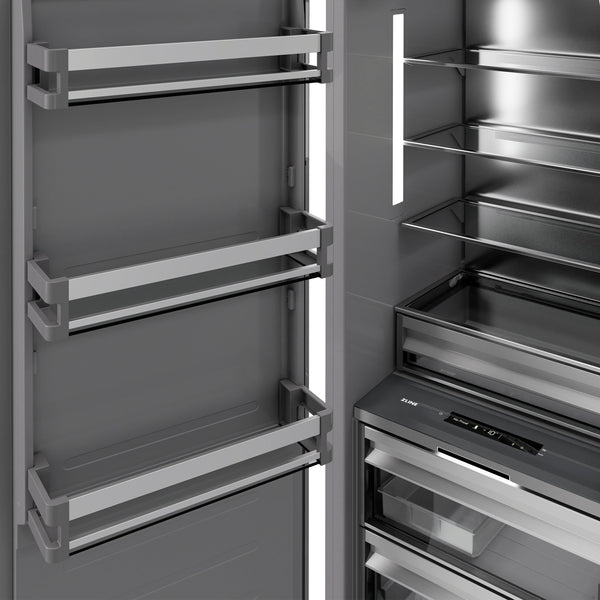 ZLINE 18 in. 8.6 cu. ft. Left Hinge Column Freezer in White Matte with Graphite Gray Interior (RCFVL-WM-18)