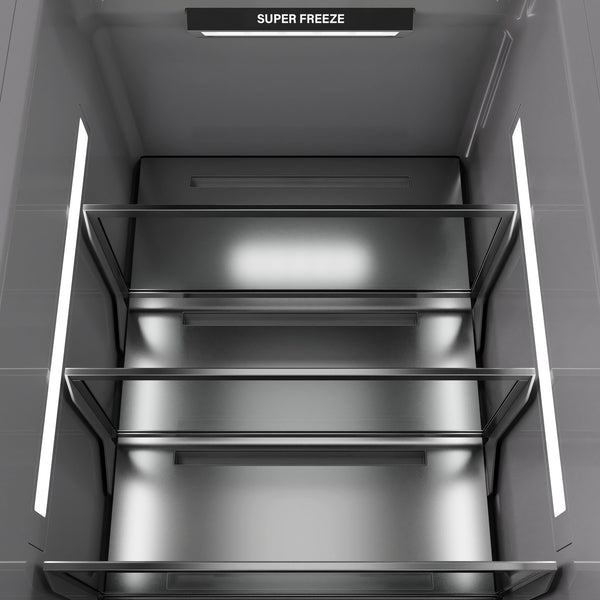 ZLINE 18 in. 8.6 cu. ft. Left Hinge Column Freezer in White Matte with Graphite Gray Interior (RCFVL-WM-18)