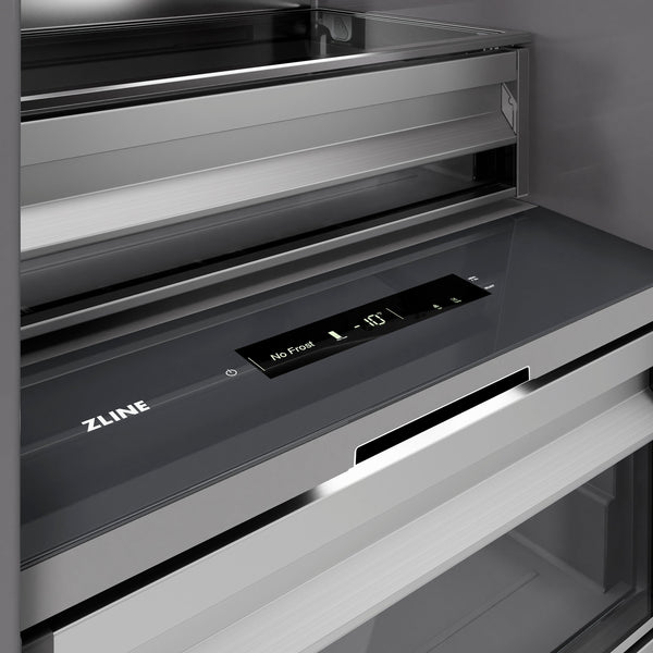 ZLINE 18 in. 8.6 cu. ft. Left Hinge Column Freezer in White Matte with Graphite Gray Interior (RCFVL-WM-18)
