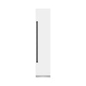 ZLINE Autograph Edition 18 in. 8.6 cu. ft. Right Hinge Column Freezer in White Matte with Graphite Gray Interior and Matte Black Accents (RCFVRZ-WM-18-MB) front, closed.