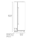 ZLINE 24 in. 12.5 cu. ft. Column Refrigerator in White Matte with Graphite Gray Interior (RCRV-WM-24) dimensional diagram.