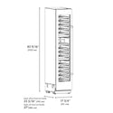 ZLINE Autograph Edition 18 in. 9.0 cu. ft. Triple Zone 68 Bottle Left Hinge Column Wine Cooler in White Matte with Polished Gold Accents (RCWVLZ-WM-18-G) dimensional diagram.
