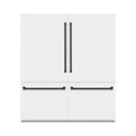 ZLINE Autograph Edition 72 in. 39.6 cu. ft. French Door Built-In Bottom Freezer Refrigerator with Water Dispensers and Ice Makers in White Matte with Graphite Gray Interior and Matte Black Accents (GRBITZ-WM-72-MB)