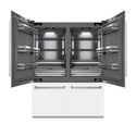 ZLINE 60 in. 32.2 cu. ft. French Door Built-In Bottom Freezer Refrigerator with Water Dispensers and Ice Makers in White Matte with Graphite Gray Interior (GRBIV-WM-60)