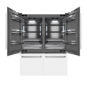 ZLINE 60 in. 32.2 cu. ft. French Door Built-In Bottom Freezer Refrigerator with Water Dispensers and Ice Makers in White Matte with Graphite Gray Interior (GRBIV-WM-60)