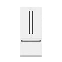 ZLINE Autograph Edition 36 in. 19.6 cu. ft. French Door Built-In Bottom Freezer Refrigerator with Water Dispenser and Ice Maker in White Matte with Graphite Gray Interior and Matte Black Accents (GRBIVZ-WM-36-MB)