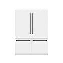 ZLINE Autograph Edition 60 in. 32.2 cu. ft. French Door Built-In Bottom Freezer Refrigerator with Water Dispenser and Ice Maker in White Matte with Graphite Gray Interior and Matte Black Accents (GRBIVZ-WM-60-MB)