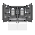 ZLINE Autograph Edition 60 in. 32.2 cu. ft. French Door Built-In Bottom Freezer Refrigerator with Water Dispenser and Ice Maker in White Matte with Graphite Gray Interior and Matte Black Accents (GRBIVZ-WM-60-MB)