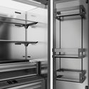 ZLINE Autograph Edition 36 in. 19.6 cu. ft. French Door Built-In Bottom Freezer Refrigerator with Water Dispenser and Ice Maker in White Matte with Stainless Steel Interior and Polished Gold Accents (SRBIVZ-WM-36-G)