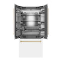 ZLINE Autograph Edition 36 in. 19.6 cu. ft. French Door Built-In Bottom Freezer Refrigerator with Water Dispenser and Ice Maker in White Matte with Stainless Steel Interior and Polished Gold Accents (SRBIVZ-WM-36-G)