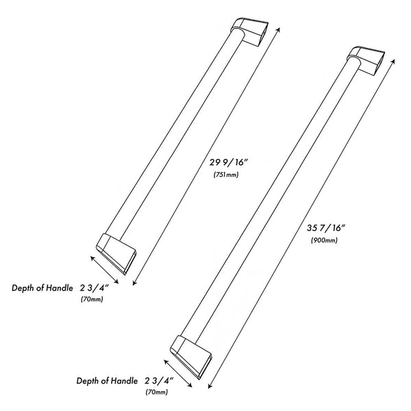 ZLINE Autograph Edition 36 in. Built-In Refrigerator Helix Handles (Set of 3) in Matte Black (RBIVHZ-K-MB-36)