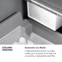 ZLINE Autograph Edition 24 in. 12.4 cu. ft. Column Freezer in Stainless Steel with Graphite Gray Interior and Polished Gold Accents (RCFVZ-304-24-G)