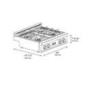 ZLINE Autograph Edition 30 in. Classic Gas Rangetop with 4 Burner DuoPro™ Cooktop in Black Stainless Steel and Champagne Bronze Accents (PCRTBZ-30-CB)