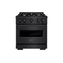 ZLINE 30 in. 4.2 cu. ft. Classic Dual Fuel Range with 4 Burner Gas Cooktop and Electric Convection Oven in Black Stainless Steel (CDRB-30)
