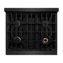 ZLINE 30 in. 4.2 cu. ft. Classic Dual Fuel Range with 4 Burner Gas Cooktop and Electric Convection Oven in Black Stainless Steel (CDRB-30)