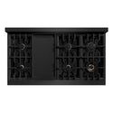 ZLINE 48 in. Classic Gas Rangetop with 8 Brass Burners and Porcelain Cooktop in Black Stainless Steel (RTB-BR-48)