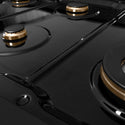 ZLINE Autograph Edition 48 in. Classic Gas Rangetop with 8 Burners and Porcelain Cooktop in Black Stainless Steel with Champagne Bronze Accents (RTBZ-48-CB)