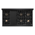 ZLINE Autograph Edition 48 in. Classic Gas Rangetop with 8 Burner DuoPro™ Cooktop in Black Stainless Steel and Champagne Bronze Accents (PCRTBZ-48-CB)