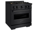 ZLINE 30 in. 4.2 cu. ft. Classic Dual Fuel Range with 4 Burner DuoPro™ Cooktop and Electric Convection Oven in Black Stainless Steel (PCDRB-30)